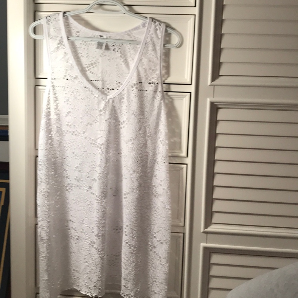 White polyester swim coverup